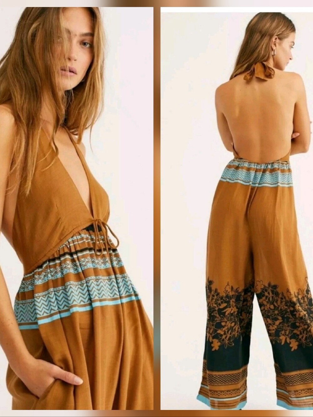 Bohemian Brown Jumpsuit by Free People, XS